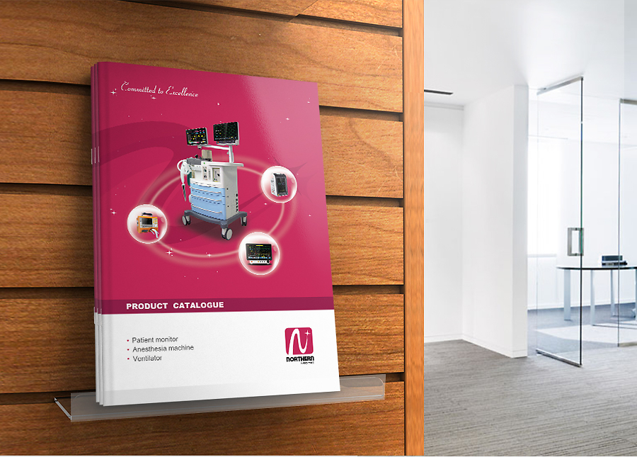监护仪外销画册设计 医疗设备品牌视觉传达的艺术